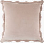 Effervescent Scalloped Pillow in Oyster