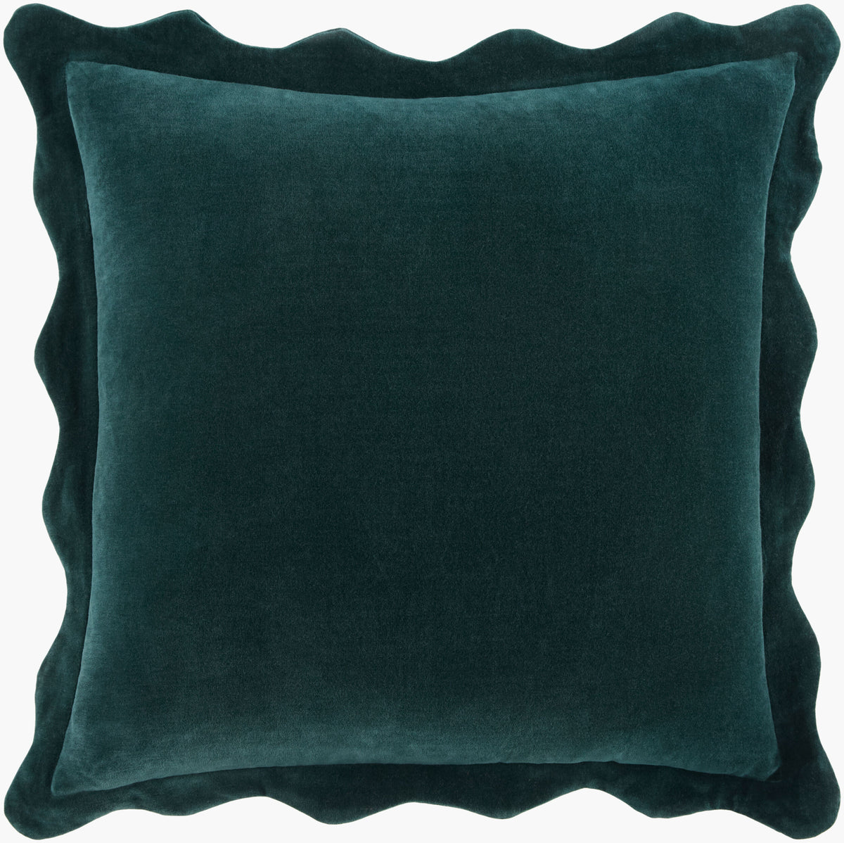 Effervescent Scalloped Pillow in Forest