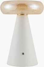 Mafra Cordless Mushroom Table Lamp in White / Champagne