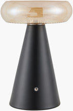 Mafra Cordless Mushroom Table Lamp in Black / Champagne