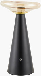 Mafra Cordless Mushroom Table Lamp in Black / Clear