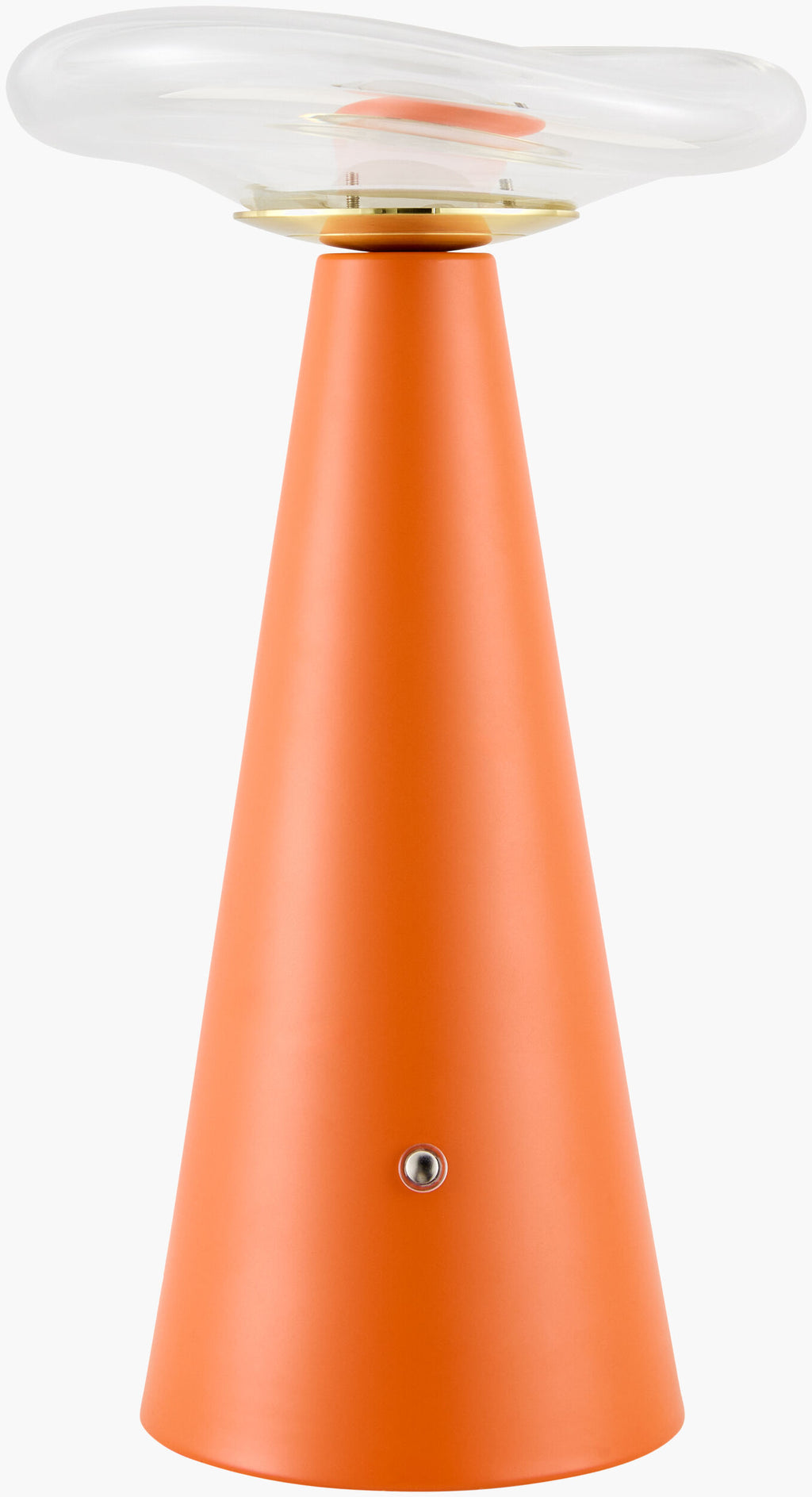 Mafra Cordless Mushroom Buffet Lamp in Orange / Clear