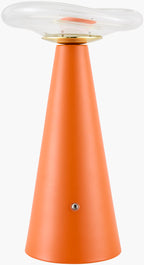 Mafra Cordless Mushroom Buffet Lamp in Orange / Clear