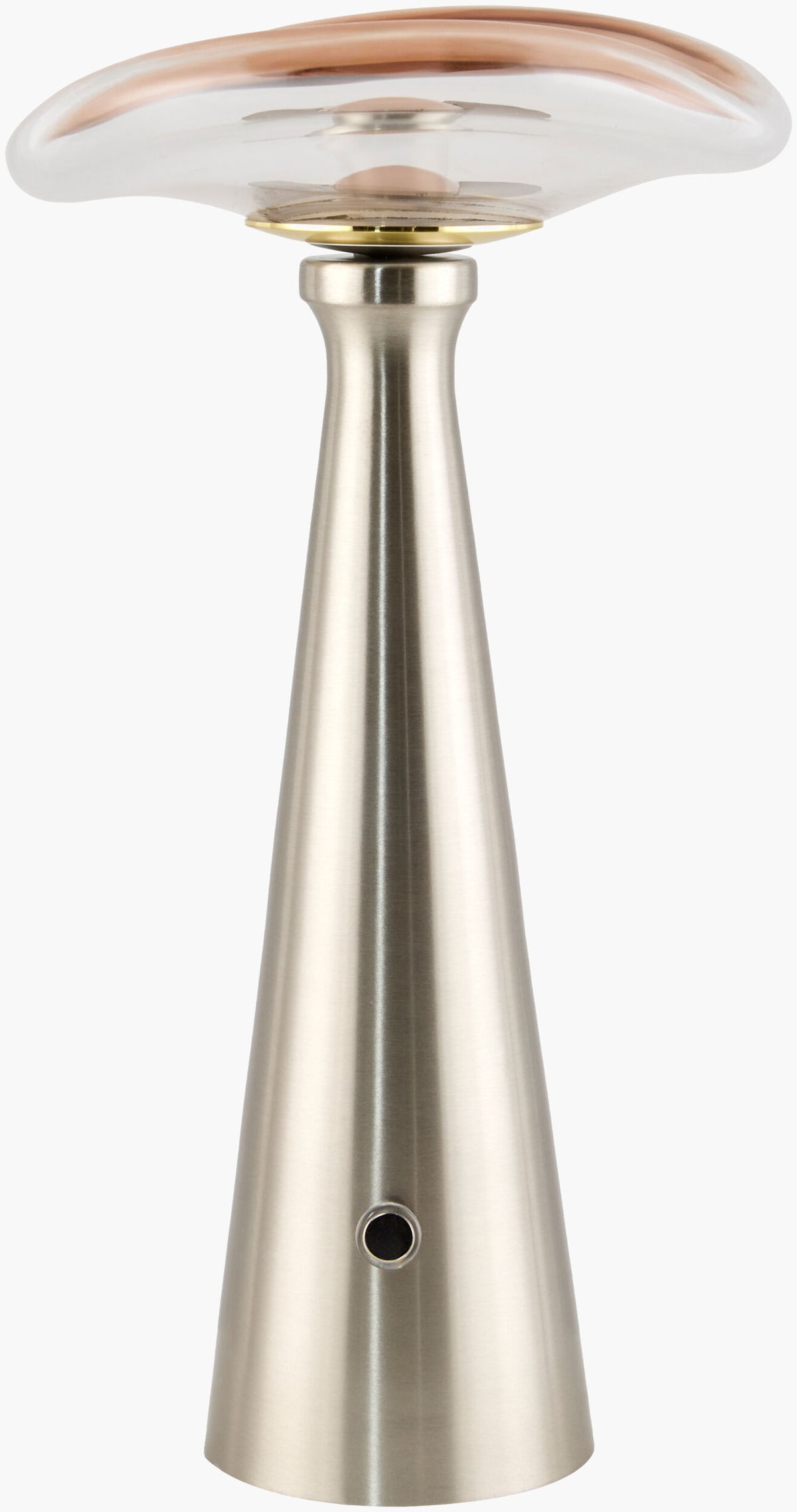 Mafra Cordless Mushroom Buffet Lamp in Nickel / Charcoal