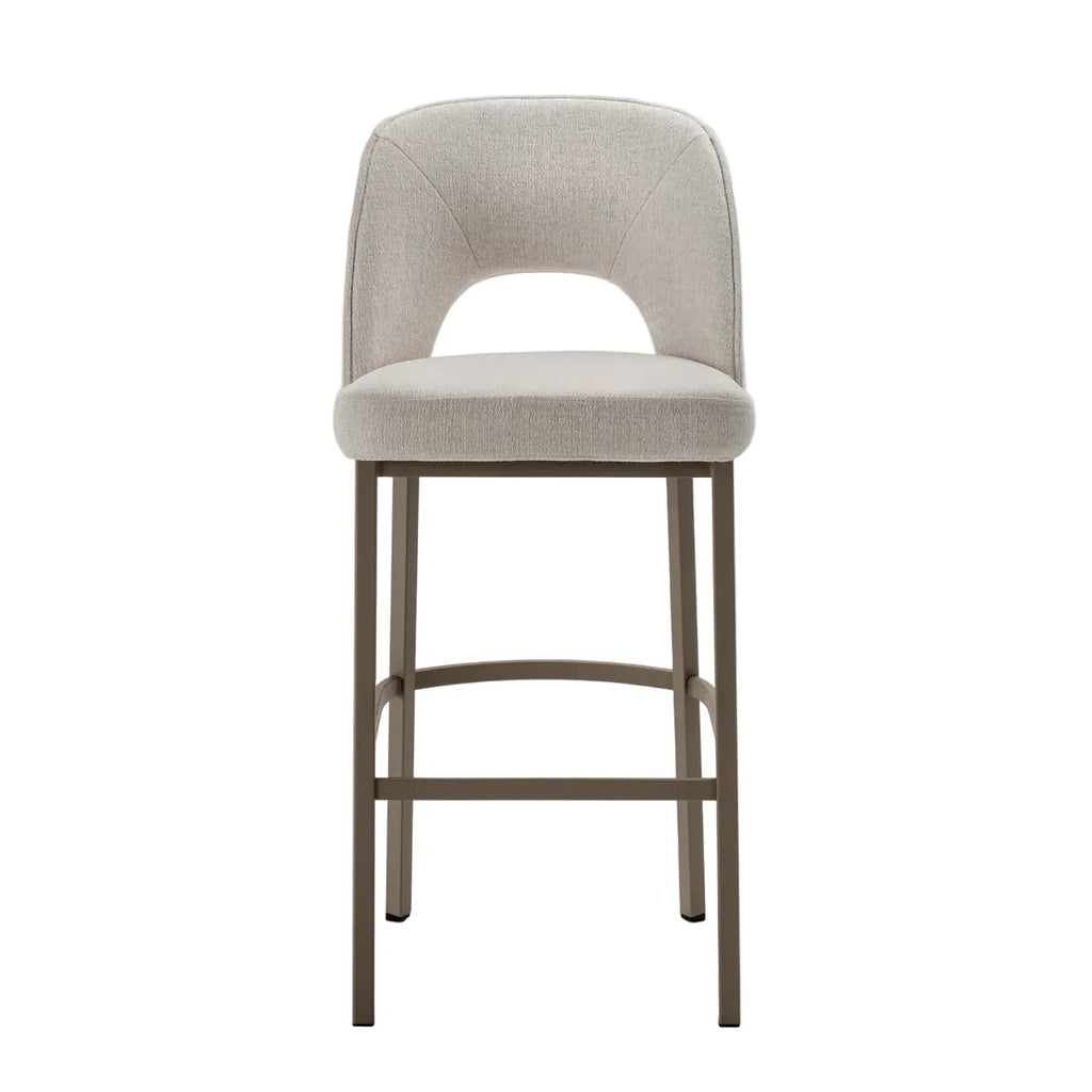 Beige bar stool on a light gray background