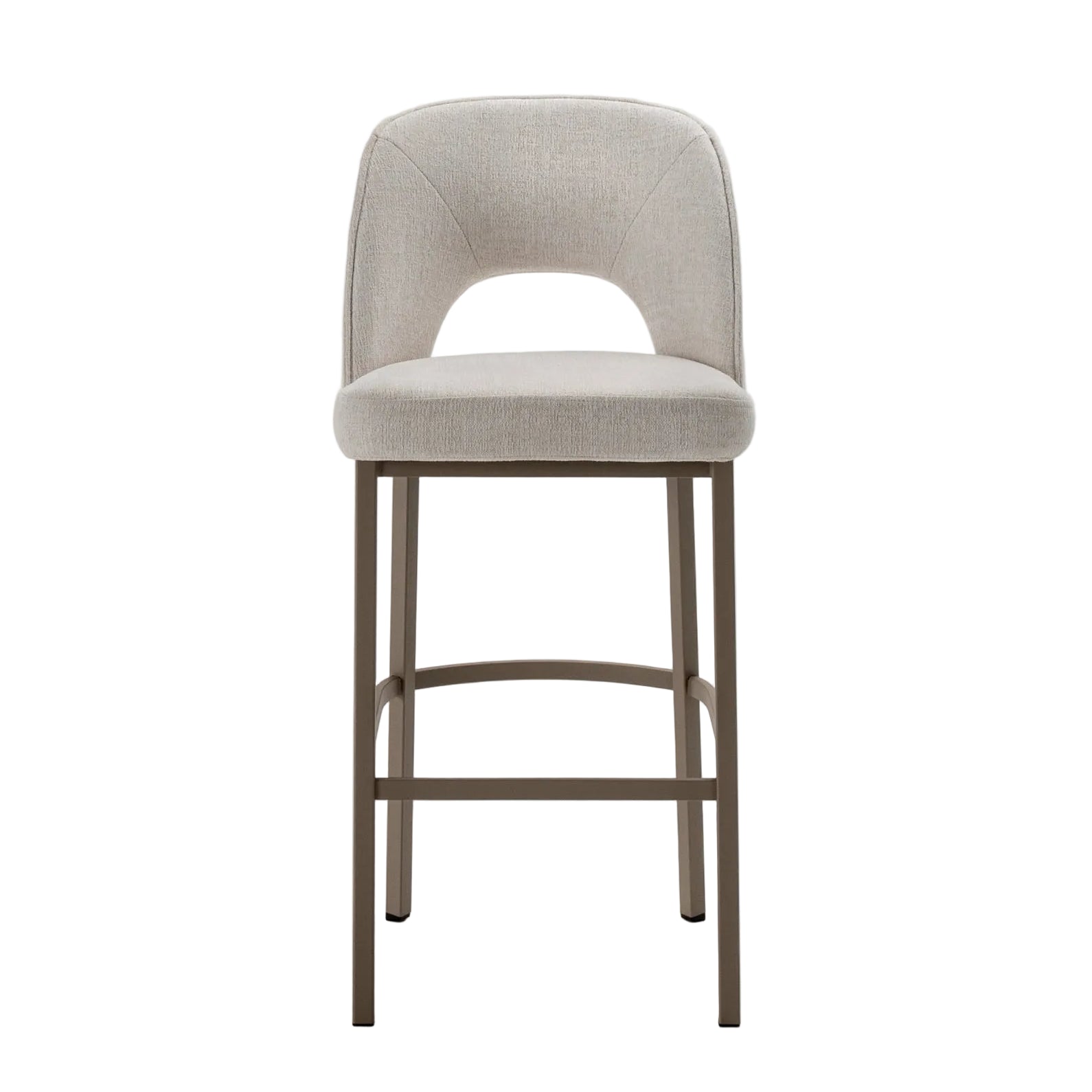Beige bar stool on a light gray background