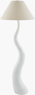 Ondine Sculptural Floor Lamp in White / Wheat