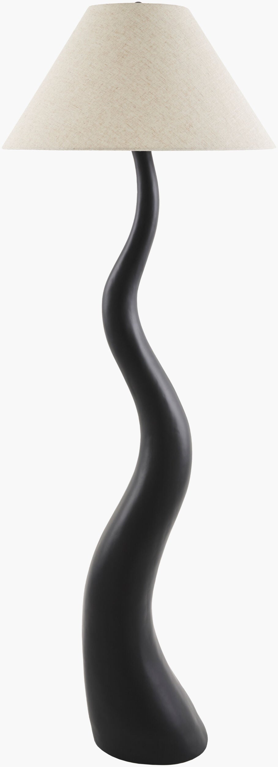 Ondine Sculptural Floor Lamp in Black / Wheat