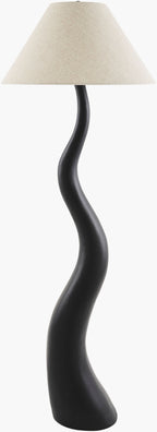 Ondine Sculptural Floor Lamp in Black / Wheat