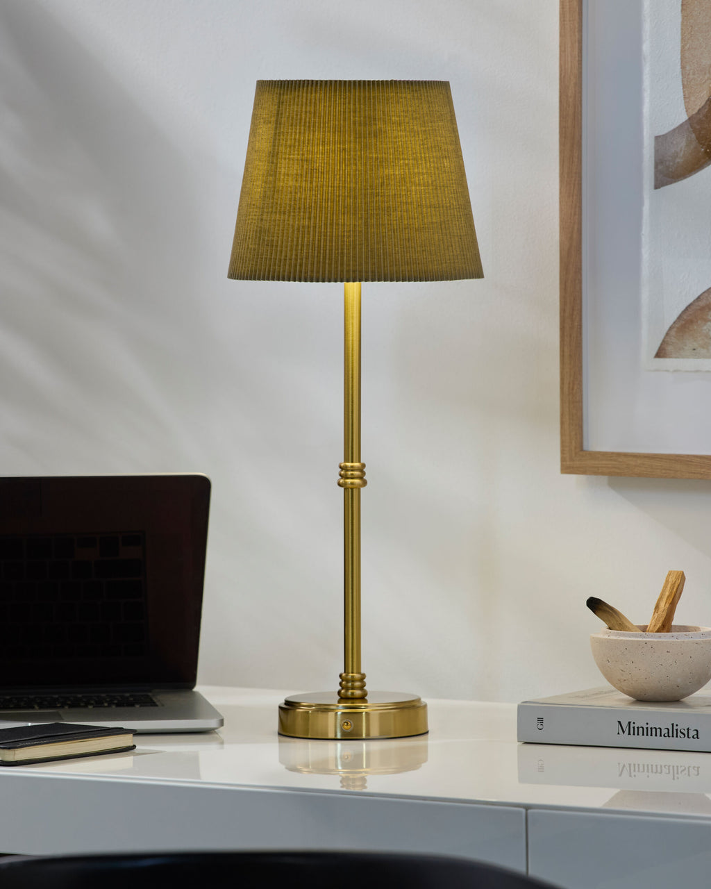 Parcey Cordless Buffet Lamp styled in a room