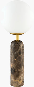 Portava Marble Globe Table Lamp in Brown