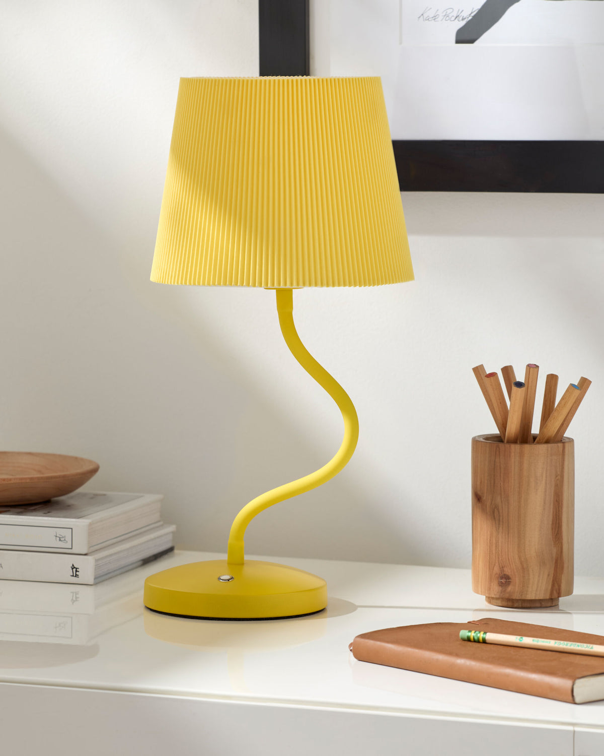 Rigel Cordless Buffet Lamp styled in a room