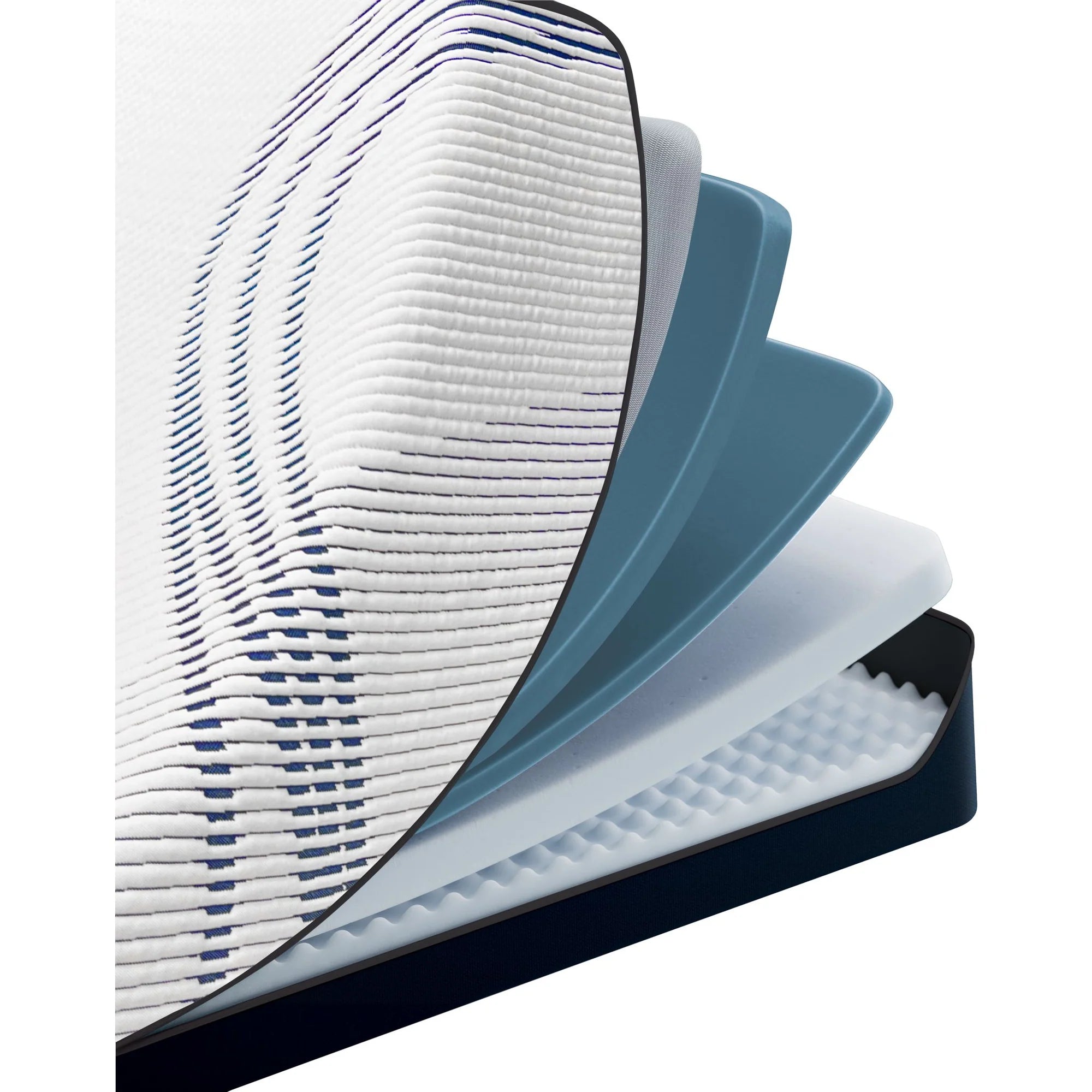 Close up of mattress layers 