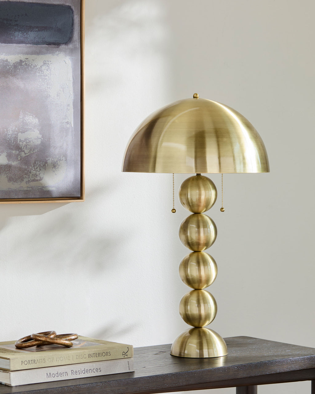 Vellon Dome Table Lamp styled in a room