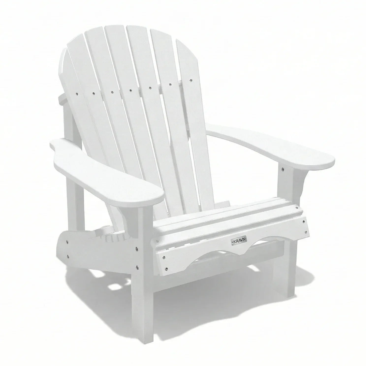 White Adirondack chair on a white background