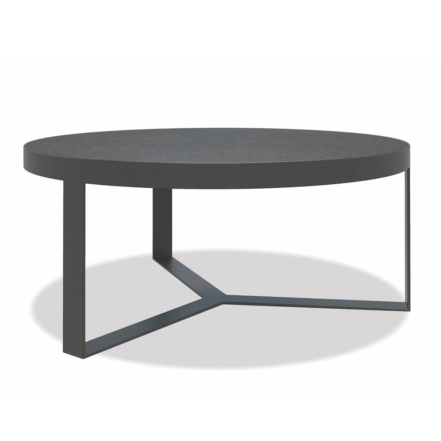 38" Polished Granite Round Coffee Table